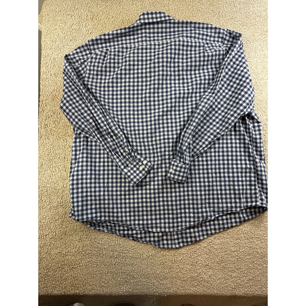 Bonobos Prominent Fit Shirt 4XL Blue White Check Long Sleeve Button Down - Picture 7 of 8